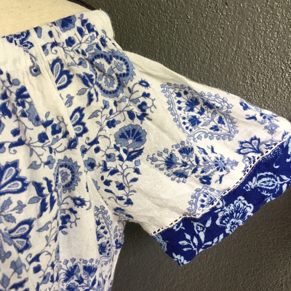 Lucky Brand boho paisley off the shoulder top - Picture 5 of 8
